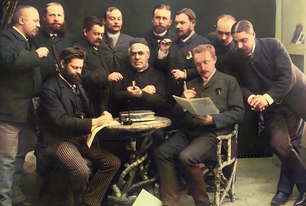 Sebastian Kneipp mit Ärzten 1891 koloriert und restauriert